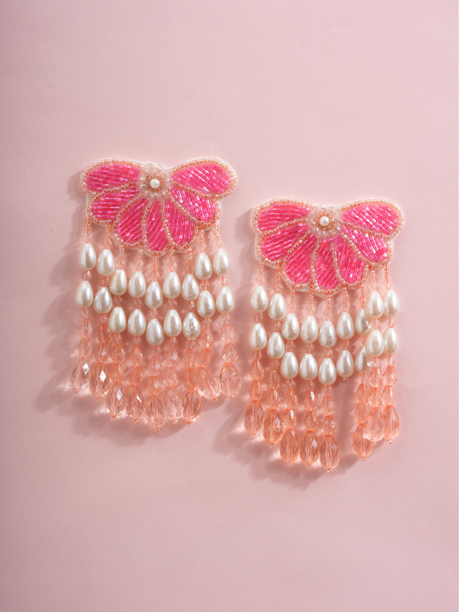 Blush Belle – Handmade Dangle Earrings