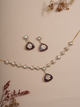 Amethyst Shine Modern Kundan Necklace & Earrings Set