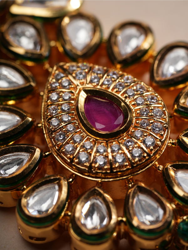 Classic Kundan Pearl Drop Maang Tika