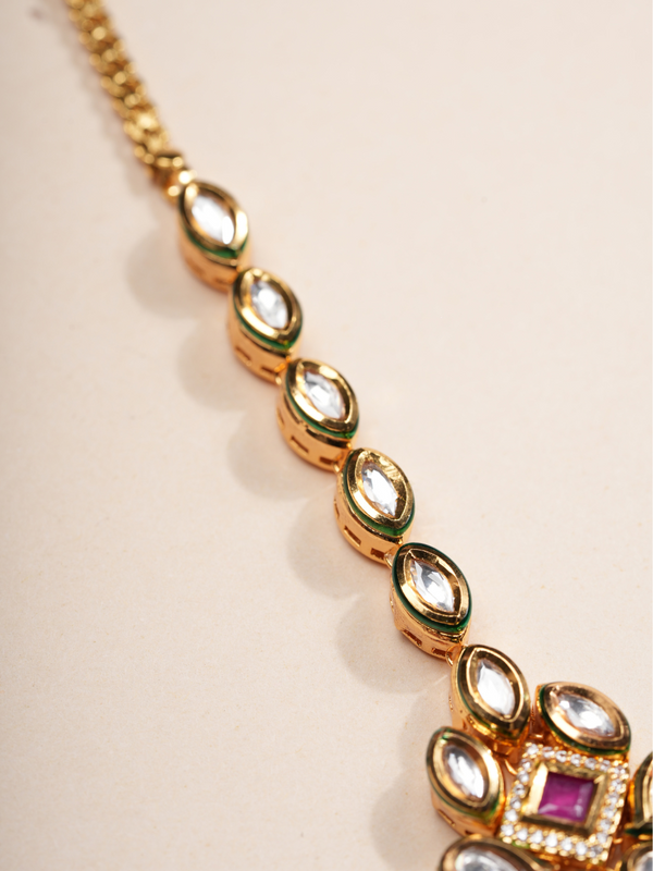 Regal Blossom – Kundan Maang Tikka