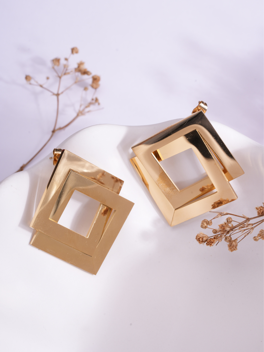 Luxe Lattice – Anti-Tarnish Earrings