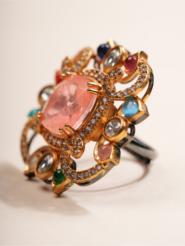 Celestial Navratna Heritage Ring