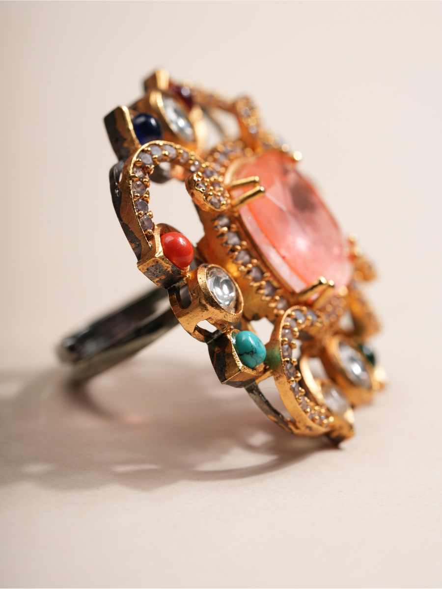 Celestial Navratna Heritage Ring