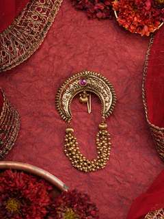 Chandra Valli – Golden Beads (Temple Hair Accessory)