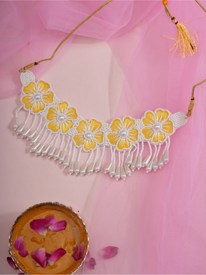 Haldi Gulmohar – Handmade Floral Jewellery Set
