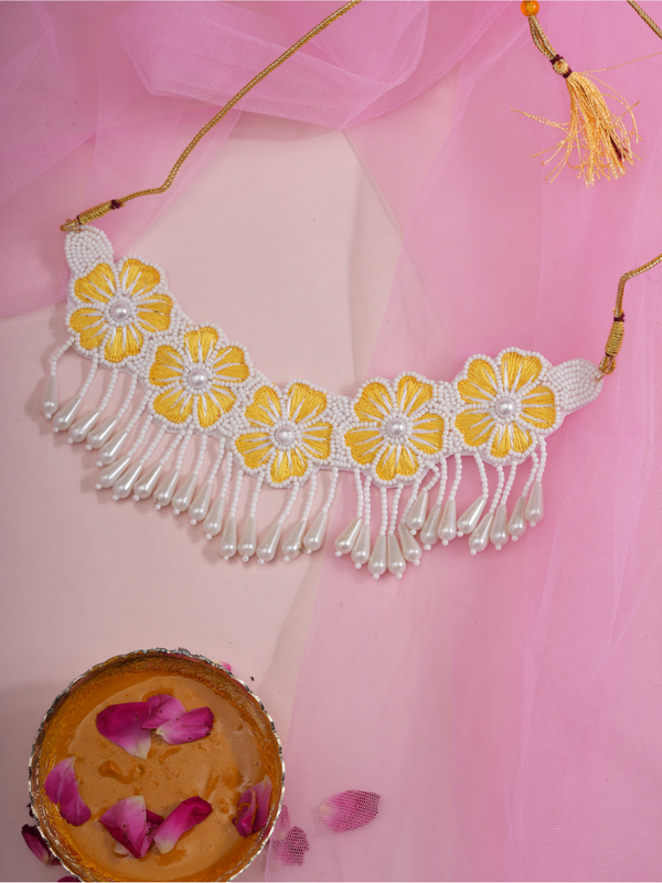 Haldi Gulmohar – Handmade Floral Jewellery Set