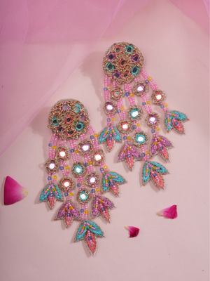Gulbahaar Gaze – Handmade Pastel Floral Jewellery Set