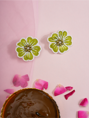 Olive Dew – Handmade Haldi Floral Jewellery Set