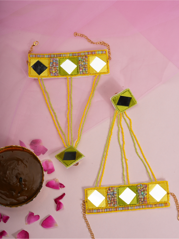 Zestara – Handmade Haldi Mirror Jewellery Set