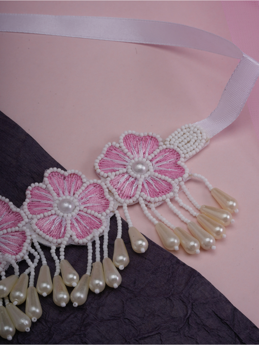 Gulaabi Gul – Handmade Floral Beaded Set