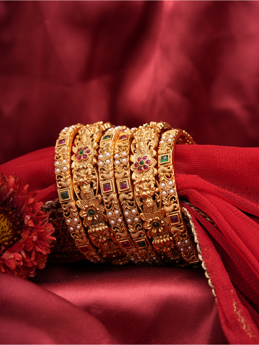 Divya Shringar – Set of 6 Temple Bangles