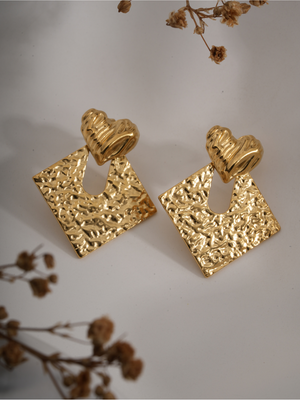 Textured Heartbeat – Anti Tarnish Earrings