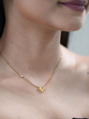 Glimmer V – Anti-Tarnish Heart Pendant Necklace